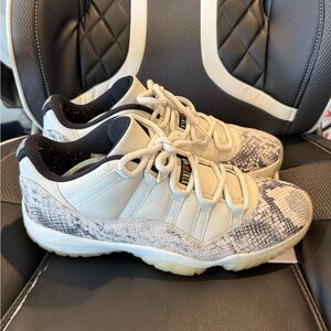 Size 13 - Jordan 11 Low Snake Light Bone Athletic Shoes in Cream and Black